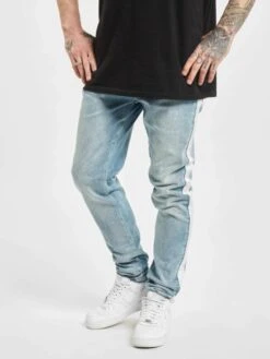 Herren Skinny Jeans Tape In Blau