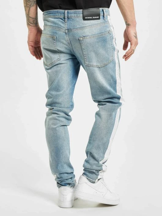 Herren Skinny Jeans Tape In Blau 4 Herren Skinny Jeans Tape In Blau – Bild 2