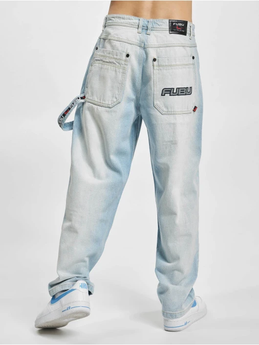 FUBU Herren Baggy Corporate Bleached In Blau 4 FUBU Herren Baggy Corporate Bleached In Blau – Bild 2