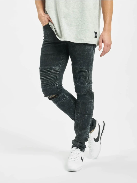 SIXTH JUNE Herren Slim Fit Jeans Destroyed Biker In Schwarz 3 SIXTH JUNE Herren Slim Fit Jeans Destroyed Biker In Schwarz