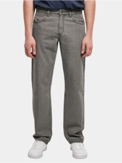 URBAN CLASSICS Herren Loose Fit Jeans Open Edge Loose In Grau